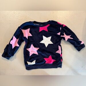 GAP Navy Sweatshirt with Pink and White Star Pattern